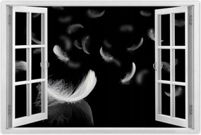 Poszter 60x40 Hulló fehér tollak