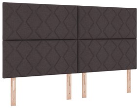 vidaXL Box Spring ágy matraccal és paddal sötétbarna 180x200 cm szövet