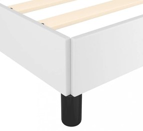 fehér műbőr ágykeret fejtámlával 80 x 200 cm