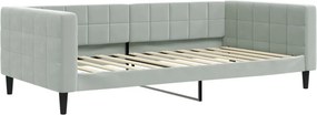 vidaXL világosszürke bársony kanapéágy 100 x 200 cm