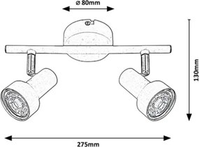 Rabalux - Spotlámpa 2xGU10/50W/230V