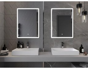 Mexen Navia, LED fürdoszobai tükör háttérvilágítással 60 x 80 cm, 6000K, páramentes, 9803-060-080-611-00
