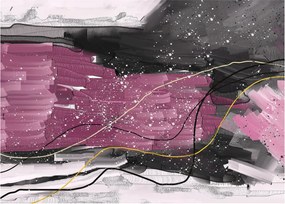 Kép - Rózsaszín-fekete absztrakció (70x50 cm)