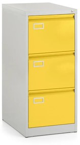 Fém iratszekrény A4 - 3 fiók, 45,5 x 62 x 101,5 cm, hengerzár, sárga - ral 1023