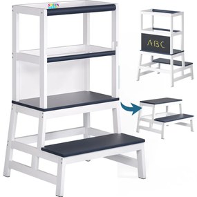 Spielwerk PLAY tanulótorony fenyőfa, 93x56x49cm, fehér/antracit