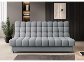 Szürke buklé kinyitható-tárolóhelyes kanapé 197 cm Clareta – ELTAP