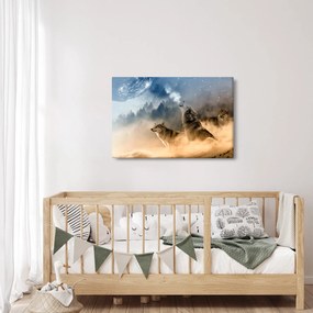 Farkasok üvöltése a holdra képe (90x60 cm)