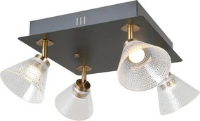 Italux modern spot lámpa orella matt fekete átlátszó arany itxwl-34393-4s-bkhbr
