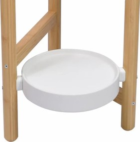 Virágtartó állvány bambusz/fém 36,5 x 33 x 70 cm fehér