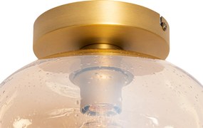 Okos mennyezeti lámpa sárgaréz és borostyánszínű üveggel, WiFi G95-tel - Zuzanna