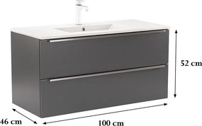 Vario Trim 100 alsó szekrény mosdóval antracit-antracit