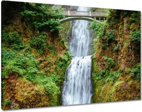Vászonkép 100x70 Trópusi vízesés Hegyek