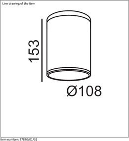 LUCIDE 27870-01-31 TUBIX Modern Kültéri Mennyezeti Lámpa E27 IP54