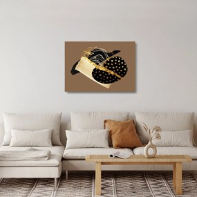 Üveg kép - Absztrakció aranybarna N⁰1 (70x50 cm)