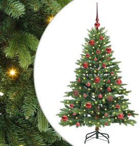 vidaXL Mű karácsonyfa 150 LED-del állvánnyal Zöld 150 cm PE és PVC