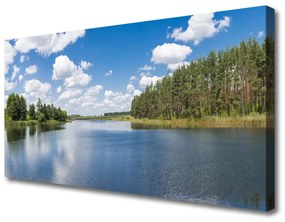 Vászonkép Lake Forest Landscape 125x50 cm