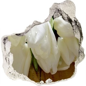 3d fali matrica lyuk a falban Fehér tulipán nd-p-104686883
