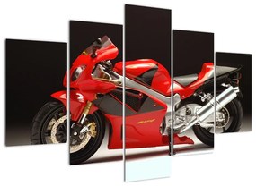 Egy piros motorkerékpár képe (150x105cm)