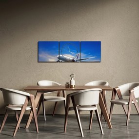 Repülőgép képe (órával) (90x30 cm)