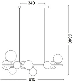 Ideal Lux - LED Csillár zsinóron PERLAGE 10xG9/3W/230V 81 cm arany/füstös