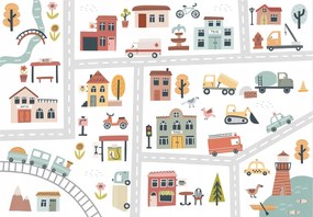 Fotótapéta Gyerek város térkép 312x219 Illusztráció a gyerekszobába +ragasztó