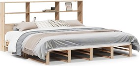 vidaXL tömör fa könyvespolcos ágy matrac nélkül 180 x 200 cm