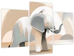 Kép - Elefánt pasztell színekben (90x60 cm)
