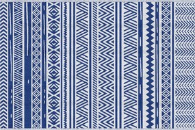 Outsunny Kültéri Szőnyeg 182x274 cm Forgatható Szőnyeg Geometrikus Mintával Vízálló Teraszra, Erkélyre, Pattióra, Kempingezéshez, Tengerpartra - Sötét