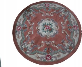 Aubusson gyapjúszőnyeg Ø150 kerek barackszínű