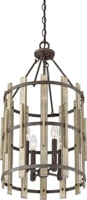 Quoizel loft függeszték wood hollow fekete falusias elsqz-wood-hollow-4p