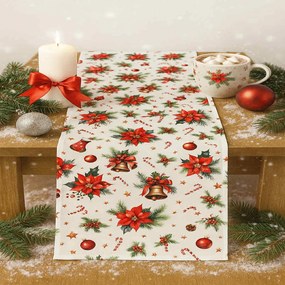 Karácsonyi terítő Karácsonyi rózsa 40 x 170 cm TiaHome