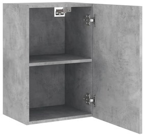 betonszürke szerelt fa fali TV-szekrény 40,5 x 30 x 60 cm