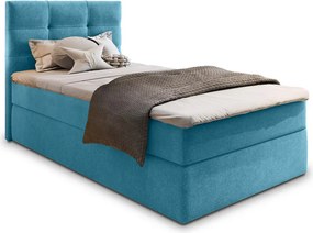 Kárpitozott boxspring ágy GLORIEN VELVET 100x200 cm kék Matrac: Bonell rugós matrac