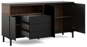 Fekete komód 176x90x49 cm Roomers – Tvilum