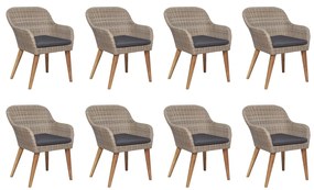 vidaXL 9 részes kültéri polyrattan étkezőgarnitúra párnákkal