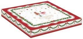 Karácsonyi porcelán két emeletes torta állvány díszdobozban Magie de Noel
