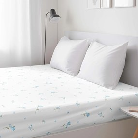 Goldea pamut körgumis lepedő - nefelejcsek 200 x 200 cm