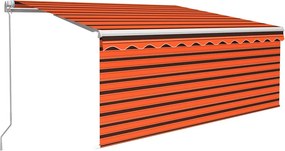 vidaXL narancssárga-barna LED-es napellenző redőnnyel 3,5 x 2,5 m