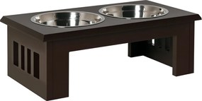 PawHut Emelt Kutya Etető Tál 2 Tállal, Víz Tál 2 x 2000ml Rozsdamentes Acél Tálak | Aosom