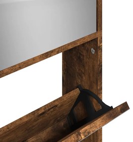 füstös tölgy 4 szintes cipőszekrény tükörrel 63 x 17 x 134 cm
