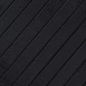 négyszögletű fekete bambusz szőnyeg 80 x 200 cm