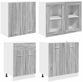 Konyhaszekrény garnitúra 4 pcs Szürke sonoma 140 x 46 x 81.5 cm