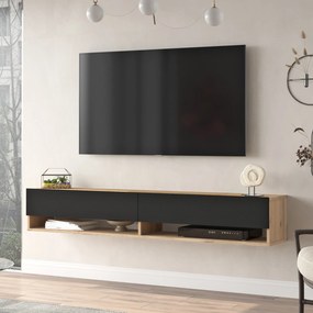 [en.casa] TV-állvány Laitila 180 x 31,5 x 29,5 cm tölgy/fekete