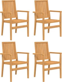 vidaXL 4 db tömör tíkfa rakásolható kerti szék 56,5 x 57,5 x 91 cm