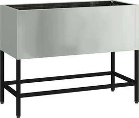vidaXL Magas Kerti Cserép Ezüst 60 x 26 x 45 cm Horganyzott acél