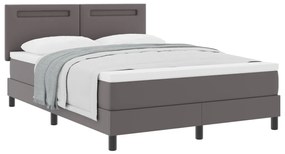 Boxspring ágy matraccal Szürke 140x190 cm Műbőr