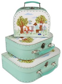 Karton játéktároló doboz szett 3 db-os 21x28x8 cm Woodland Friends – Rex London