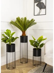 Fém virágcserép LOFT 42x20 cm fekete