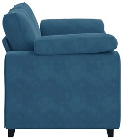 vidaXL kék bársony loveseat kanapé 120 cm