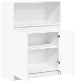 fehér szerelt fa tálalószekrény LED-del 72 x 34 x 100 cm